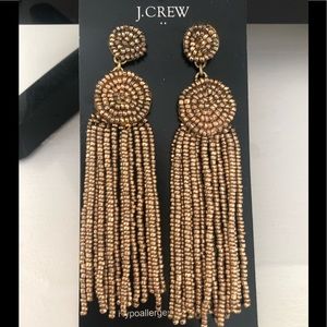 J Crew gold beaded earrings